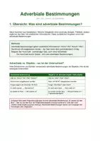Vorschau - Unterrichtsreihen - Adverbiale Bestimmungen – Arbeitsblätter mit Lösungen | Deutsch 6.–7. Klasse - 7./8. Klasse / Schulstufe - Seite 1