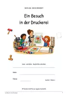 Vorschau - Arbeitsblätter - Ein Besuch in der Druckerei – Deutsch Klasse 1–2: Leseheft, Lesen & Schreiben, Wortschatz, Sachtext, Arbeitsblätter mit Lösungen als PDF - Seite 1