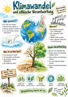 Vorschau - Arbeitsblätter - Lernplakat + Arbeitsblatt "Klimawandel und ethische Verantwortung" + interaktive Lösung & MP3 + Mindmap + Infografik - Deckblatt