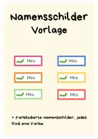 Vorschau - Poster - Namensschilder mit Farbsystem | Orientierung für jedes Kind - Deckblatt