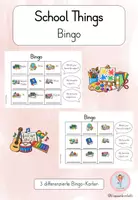 Vorschau - Arbeitsblätter - School Things - Subjects Bingo – Walk and Talk | Englisch Grundschule - Deckblatt