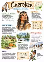 Vorschau - Arbeitsblätter - Lernplakat + Arbeitsblätter "Cherokee" + Lösung & MP3 + - Deckblatt