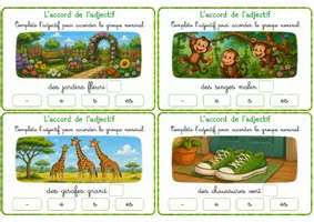 Aperçu - Cartes / Images - Cartes à choix multiples - Accord de l'adjectif - Page 3