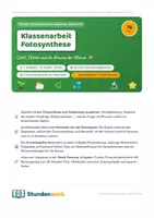 Vorschau - Test - Fotosynthese Klassenarbeit Klasse 7 8 - Deckblatt