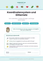 Vorschau - Arbeitsblätter - Mathe Klasse 3/4: Koordinatensystem und Gitternetz - Seite 1