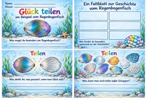 Vorschau - Stundenentwürfe - 5 Materialien zu Glück teilen und Freundschaft, am Beispiel vom Regenbogenfisch, Marcus Pfister. - Seite 2
