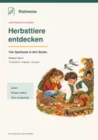 Vorschau - Arbeitsblätter - Herbsttiere: 4 Sachtexte in 3 Stufen - Deckblatt