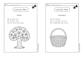 Vorschau - Arbeitsblätter - Lesen & Malen – Herbst | Leseverstehen für Klasse 1/2 (3fach differenziert) - Seite 3