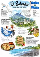 Vorschau - Arbeitsblätter - Lernplakat + Arbeitsblätter "El Salvador" + Lösung & MP3 + Infografik - Deckblatt