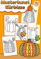 Vorschau - Mal- und Bastelvorlagen - Musterkunst Kürbisse, Ausmalbilder Herbst, Kunst Herbst - Deckblatt