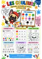 Vista previa - Hojas de trabajo - Les couleurs, fiche vocabulaire et fiches exercices - Portada