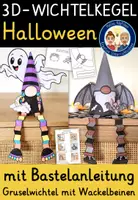 Vorschau - Stundenentwürfe - Halloween Kunst basteln Grundschule - GRUSELWICHTEL - Deckblatt