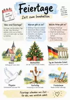 Vorschau - Arbeitsblätter - Lernplakat + Arbeitsblätter "Feiertag" + Lösung & MP3 + Mindmap + Infografik - Deckblatt