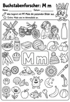 Vorschau - Arbeitsblätter - Buchstabeneinführung Mm Wimmelbild + Hörtext - Seite 2