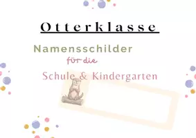 Vorschau - Mal- und Bastelvorlagen - Otter-Namensschilder - Deckblatt
