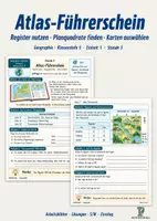 Vorschau - Stundenentwürfe - Atlas-Führerschein | Geographie Klasse 5 | Arbeitsblätter mit Lösungen - Deckblatt