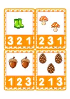 Aperçu - Apprentissages en autonomie - 🦔GRATUIT – Cartes à pinces de 1 à 3 : l'automne PS-MS. 🦔 - Page 1