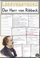 Vorschau - Arbeitsblätter - Der Herr von Ribbeck zur Ballade von Theodor Fontane Leseverstehen mit Lesetext, Fragen - Deckblatt