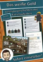 Vorschau - Arbeitsblätter - Das weiße Gold – Lesespurgeschichte mit Rätselaufgaben (Klasse 6) - Deckblatt
