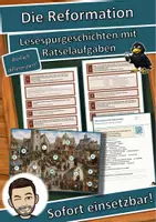 Vorschau - Arbeitsblätter - Die Reformation – Lesespurgeschichte mit Rätselaufgaben (Klasse 7) - Deckblatt