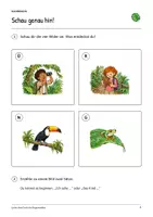 Vorschau - Arbeitsblätter - Unter dem Dach des Regenwaldes – Deutsch Klasse 2: Leseheft, Bilder lesen, Wortschatz, Geschichten schreiben, Arbeitsblätter mit Lösungen als PDF - Seite 2