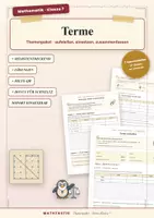 Vorschau - Unterrichtsreihen - Terme aufstellen und vereinfachen Klasse 7 — Paket - Deckblatt