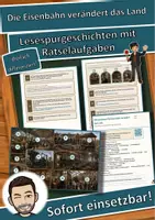 Vorschau - Arbeitsblätter - Die Eisenbahn verändert das Land – Lesespurgeschichte mit Rätselaufgaben (Klasse 8) - Deckblatt