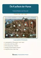 Vorschau - Mal- und Bastelvorlagen - Die Kaufleute der Hanse – Lesespurgeschichte mit Rätselaufgaben (Klasse 7) - Seite 1