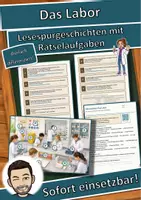 Vorschau - Arbeitsblätter - Das Labor – Lesespurgeschichte mit Rätselaufgaben (Klasse 8) - Deckblatt