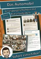 Vorschau - Arbeitsblätter - Das Automobil – Lesespurgeschichte mit Rätselaufgaben (Klasse 8) - Deckblatt