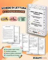 anteprima - Esercizi - Schede lettura e comprensione stampato maiuscolo/minuscolo illustrate - Pagina di copertina