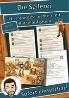 Vorschau - Mal- und Bastelvorlagen - Die Seilerei – Lesespurgeschichte mit Rätselaufgaben (Klasse 4) - Deckblatt