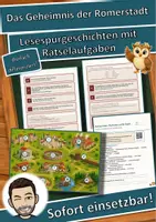 Vorschau - Arbeitsblätter - Das Geheimnis der Römerstadt – Lesespurgeschichte mit Rätselaufgaben (Klasse 6) - Deckblatt