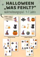 Vorschau - Spiele - Halloween „Was fehlt?“ Wahrnehmungsspiel für Kita & Vorschule | Konzentrationsspiel 4–7 Jahre | visuelle Wahrnehmung Klasse 1 - Deckblatt