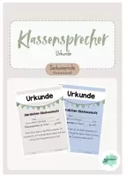 Vorschau - Präsentationen/Tafelbilder - Urkunde Klassensprecher | Klassensprecherwahl - Deckblatt