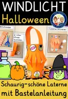 Vorschau - Stundenentwürfe - Halloween Kunst Grundschule - Tischlaterne basteln - Deckblatt