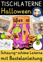 Vorschau - Stundenentwürfe - Halloween Kunst basteln Grundschule WINDLICHT - Deckblatt