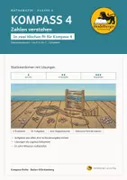 Vorschau - Stationenlernen - KOMPASS 4 Stationenlernen Mathe Zahlen verstehen mit Lösungen | Klasse 4 BW - Deckblatt