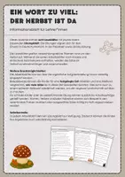 Vorschau - Arbeitsblätter - Ein Wort zu viel: Der Herbst ist da - Leseverständnis/Lesetraining - Seite 1