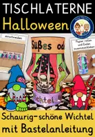 Vorschau - Stundenentwürfe - Halloween Kunst Grundschule basteln GRUSELWICHTEL LATERNE - Deckblatt