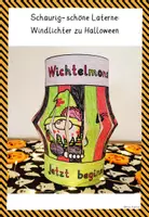 Vorschau - Stundenentwürfe - Halloween Kunst Grundschule basteln GRUSELWICHTEL LATERNE - Seite 3