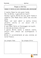 anteprima - Esercizi - Lettura e comprensione - Classe 1a, 2° quadrimestre - Pagina 1