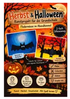 Vorschau - Mal- und Bastelvorlagen - Fledermäuse im Herbst / Halloween - Kunst - Deckblatt
