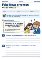 Vorschau - Arbeitsblätter - Fake News Arbeitsheft Klasse 5–6 - Deckblatt