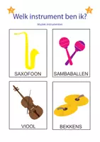 Voorbeeld - Welk instrument ben ik - Leuk spel voor muziekles - Voorblad