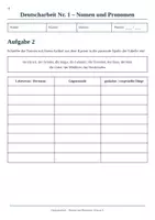 Vorschau - Stundenentwürfe - Deutsch: Deutscharbeit Nomen & Pronomen – Klasse 5 | Klassenarbeit mit Lösungen, Auswertung & Notenspiegel - Seite 3