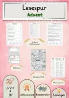Vorschau - Arbeitsblätter - Lesespur Advent - Lesen und Leseverständnis 5-fach differenziert mit Lösungswort - Deckblatt