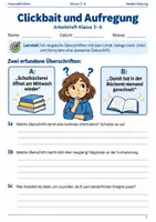 Vorschau - Arbeitsblätter - Clickbait Arbeitsheft Klasse 5–6 - Deckblatt