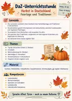 Vorschau - Stundenentwürfe - DaZ-Unterrichtsstunde: Der Herbst (B1-B2) - Seite 1