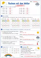 Vorschau - Arbeitsblätter - Rechnen mit dem Wetter | Kopfrechnen, schriftliches Rechnen, Sachaufgaben & Knobelaufgabe - Seite 2
